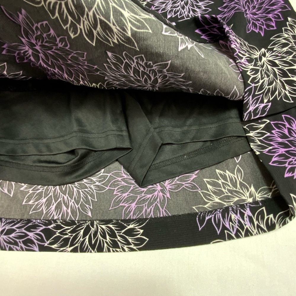 EP Pro Black and Purple Floral A-Line Skort Size 14 Golf Tennis Pickleball - Picture 4 of 10